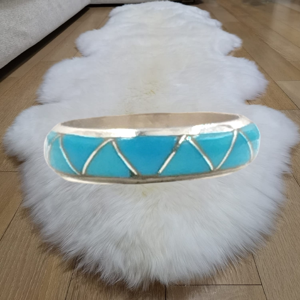 Turquoise Sterling Silver Ring. Size 10.75